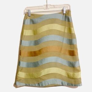 J. McLaughlin Multi Block Striped Lined Pencil Midi Skirt. Size 4